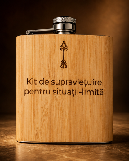 Ploscă din bambus personalizată – 175 ml