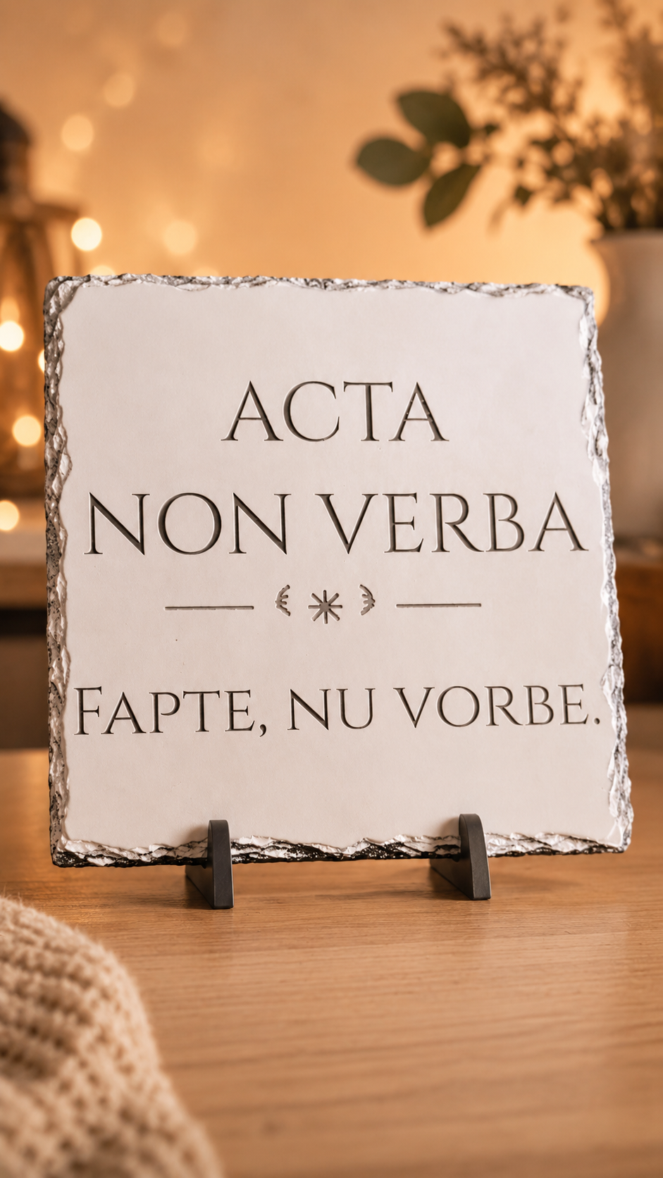 Placă de ardezie cu mesaj motivațional