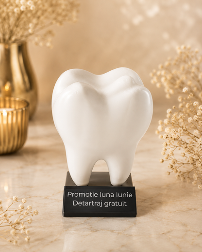 Dinte decorativ 3D pentru cabinet stomatologic – cu plăcuță detașabilă