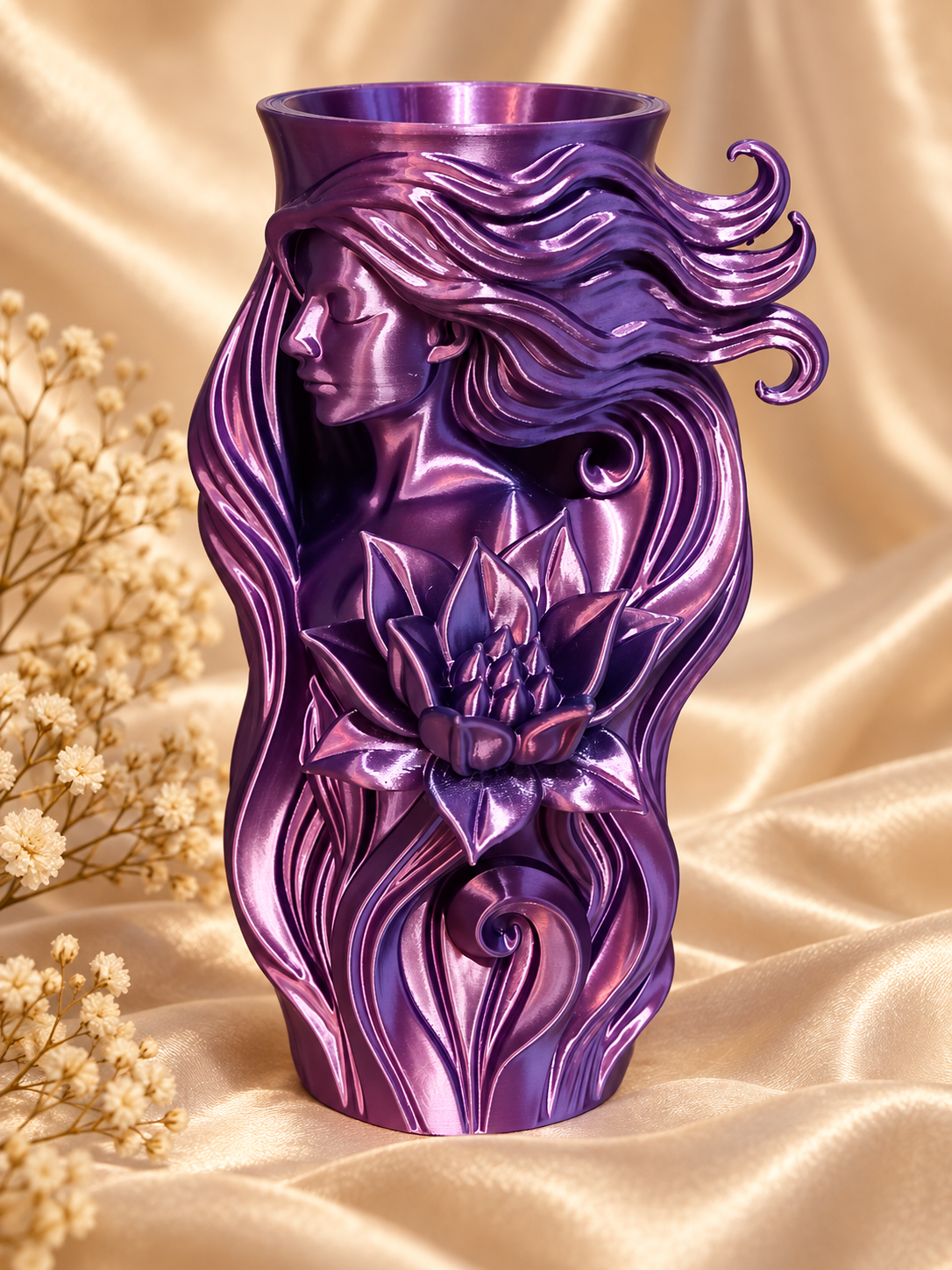 Vază decorativă 3D din PLA Silk – modele artistice