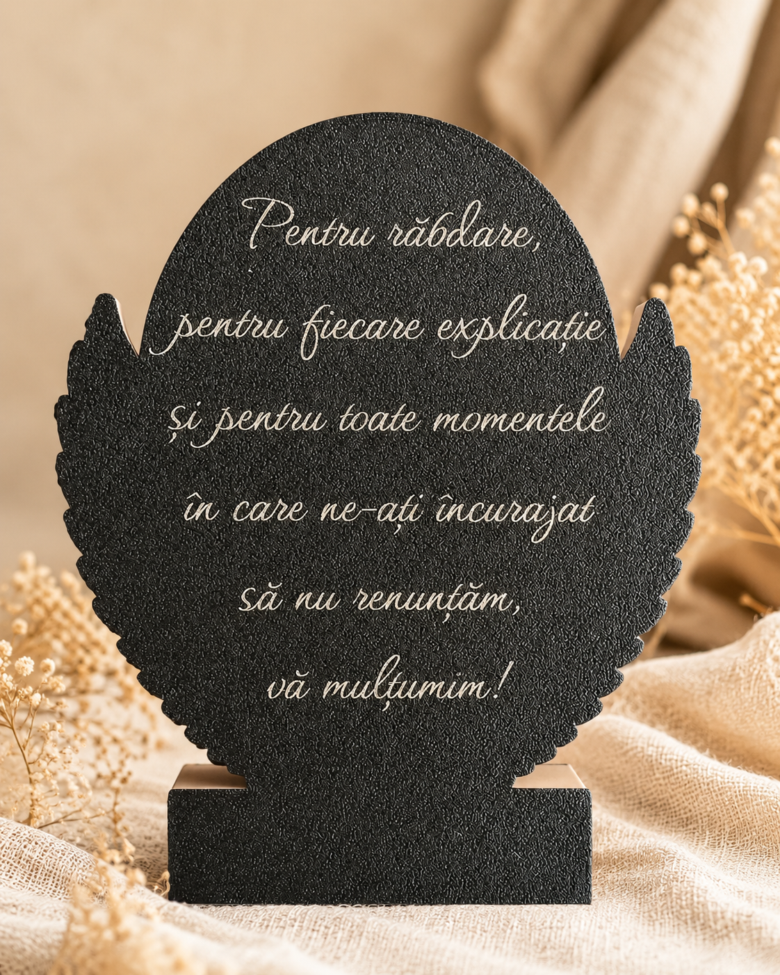 Trofeu personalizat pentru cadre didactice – cu nume și mesaj gravat