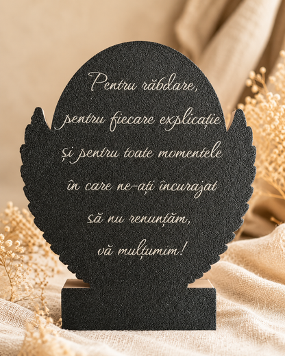Trofeu personalizat pentru cadre didactice – cu nume și mesaj gravat