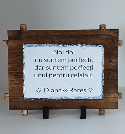 Placă de ardezie personalizată pentru cuplu