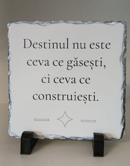 Placă de ardezie cu mesaj motivațional