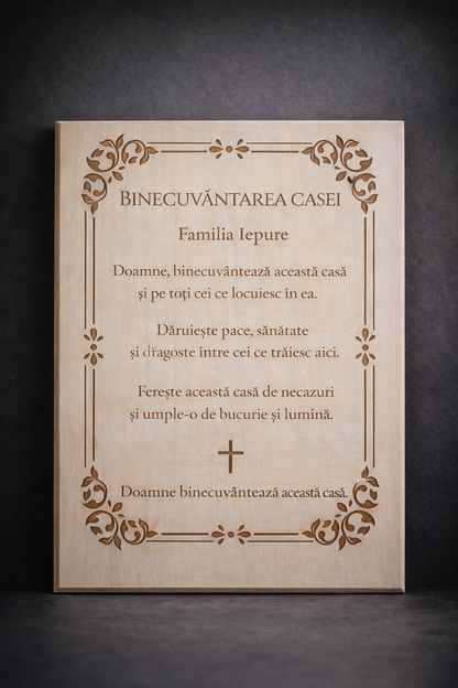Placă din lemn de tei – Binecuvântarea casei