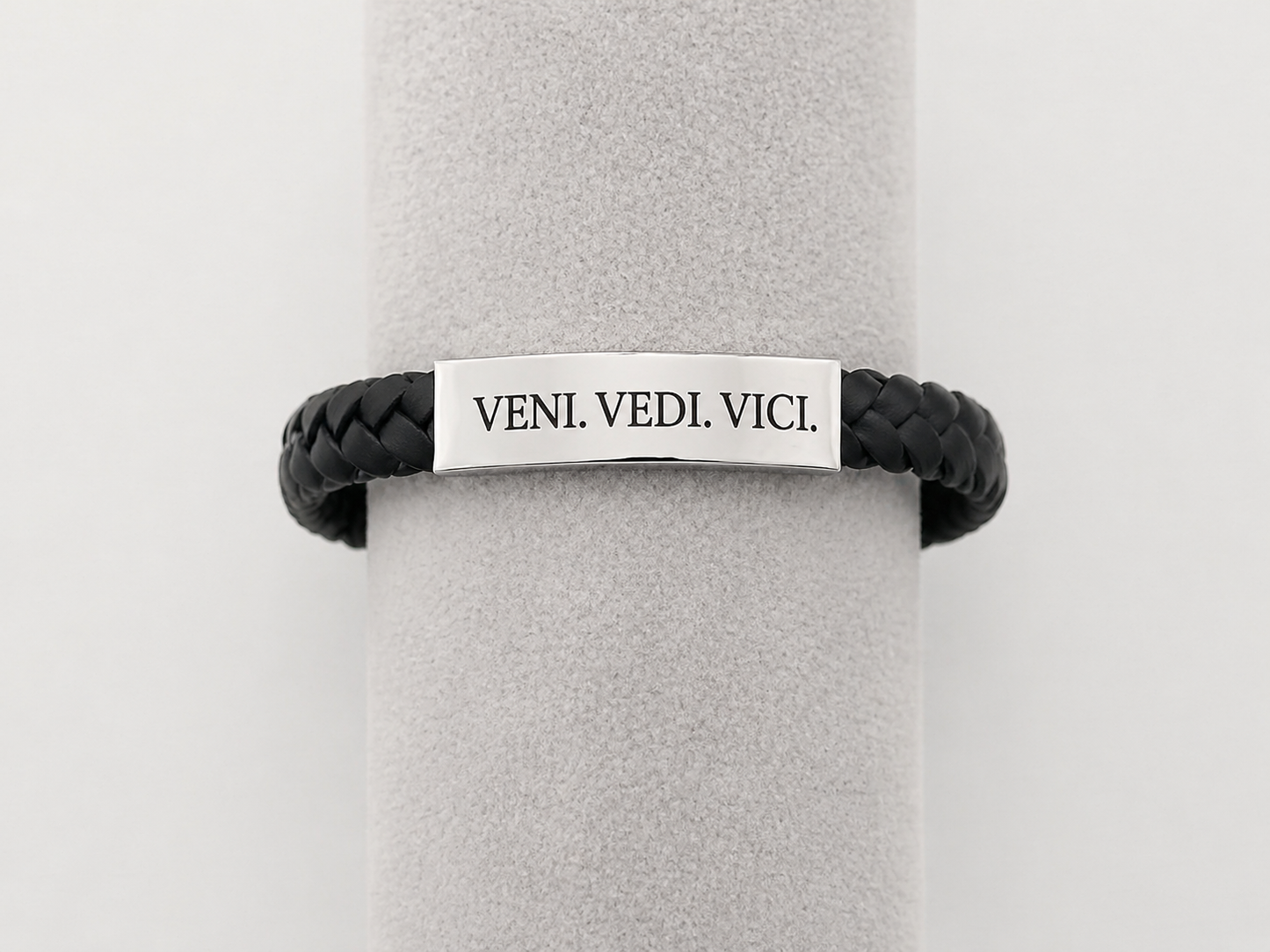 Brățară personalizată din material sintetic cu plăcuță din oțel inoxidabil