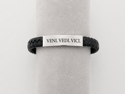 Brățară personalizată din material sintetic cu plăcuță din oțel inoxidabil
