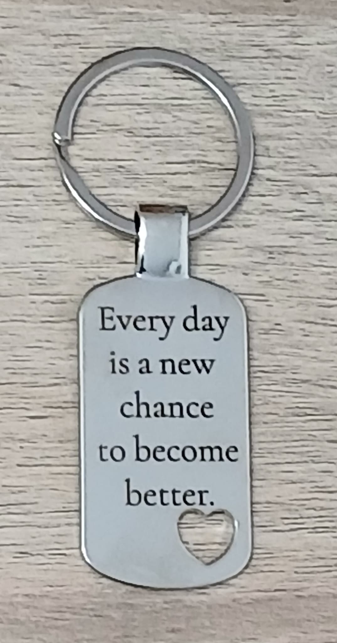 Breloc din oțel inoxidabil, personalizat cu mesaj motivațional