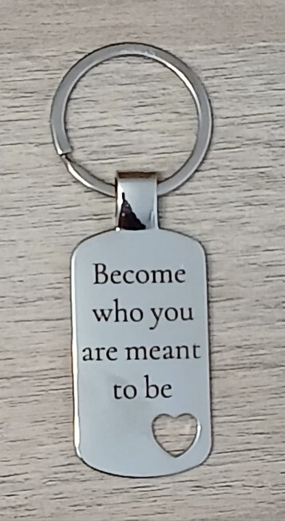 Breloc din oțel inoxidabil, personalizat cu mesaj motivațional