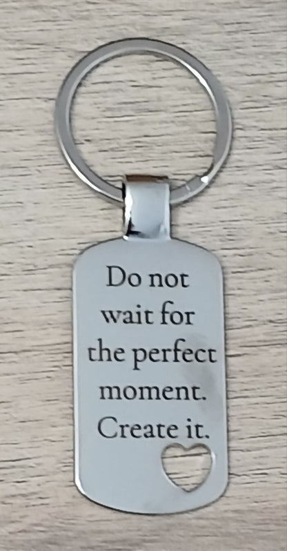 Breloc din oțel inoxidabil, personalizat cu mesaj motivațional