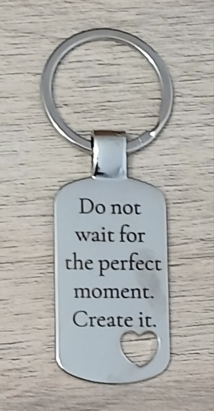 Breloc din oțel inoxidabil, personalizat cu mesaj motivațional