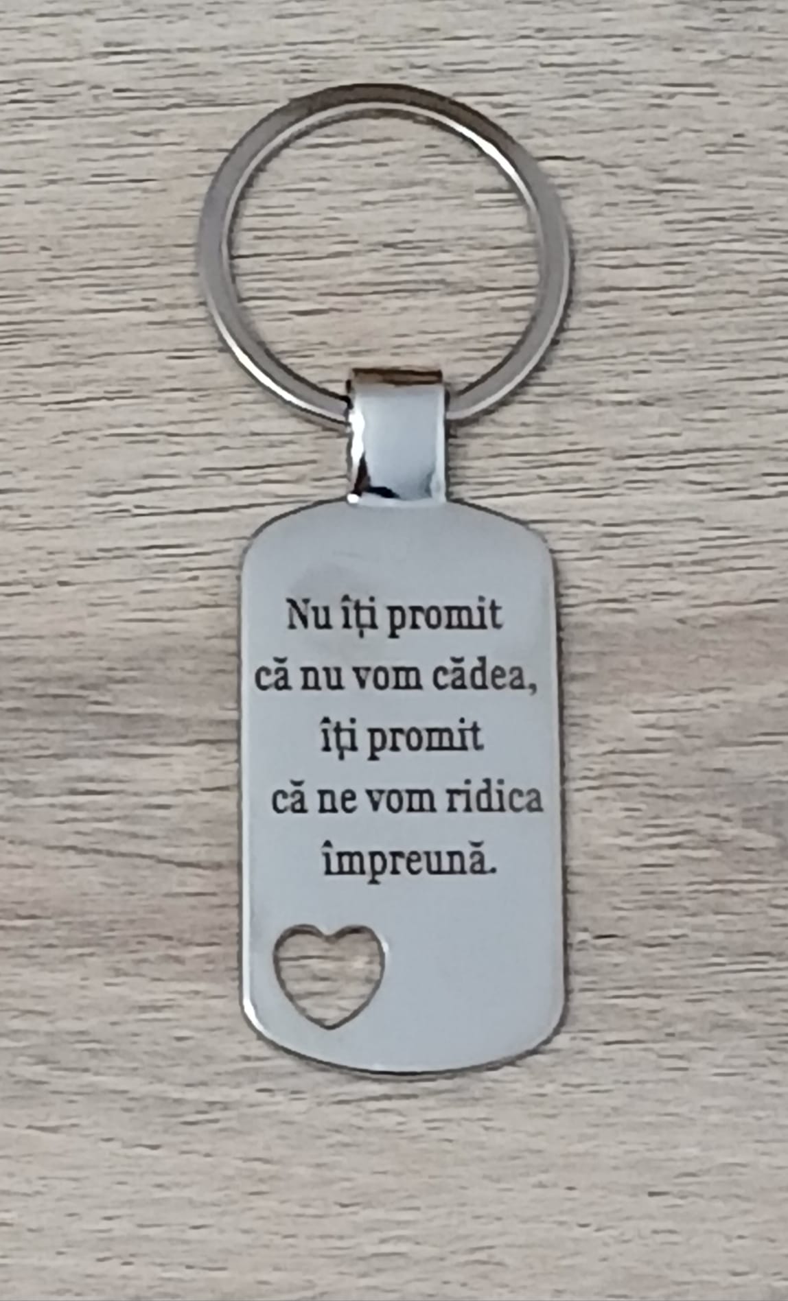 Breloc din oțel inoxidabil, personalizat pentru cuplu