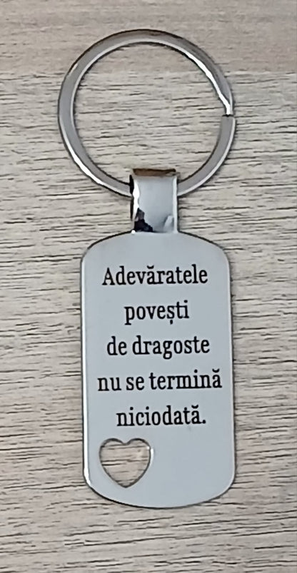 Breloc din oțel inoxidabil, personalizat pentru cuplu