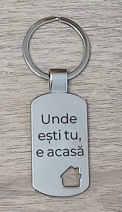 Breloc din oțel inoxidabil, personalizat pentru cuplu