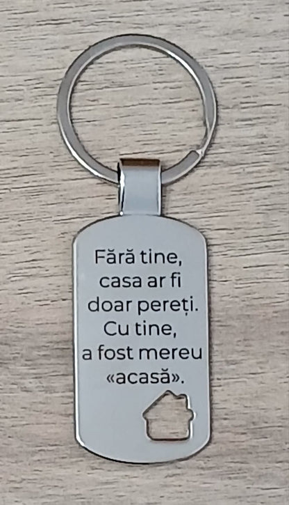 Breloc din oțel inoxidabil, personalizat pentru cuplu