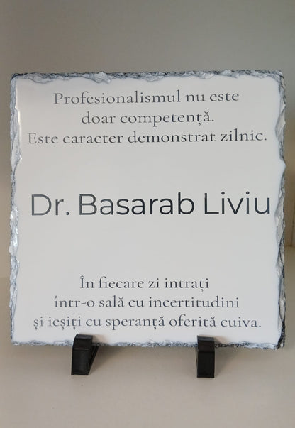 Placă de ardezie personalizată pentru cadre medicale
