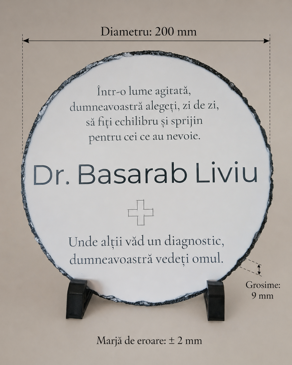 Placă de ardezie personalizată pentru cadre medicale