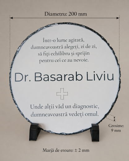 Placă de ardezie personalizată pentru cadre medicale