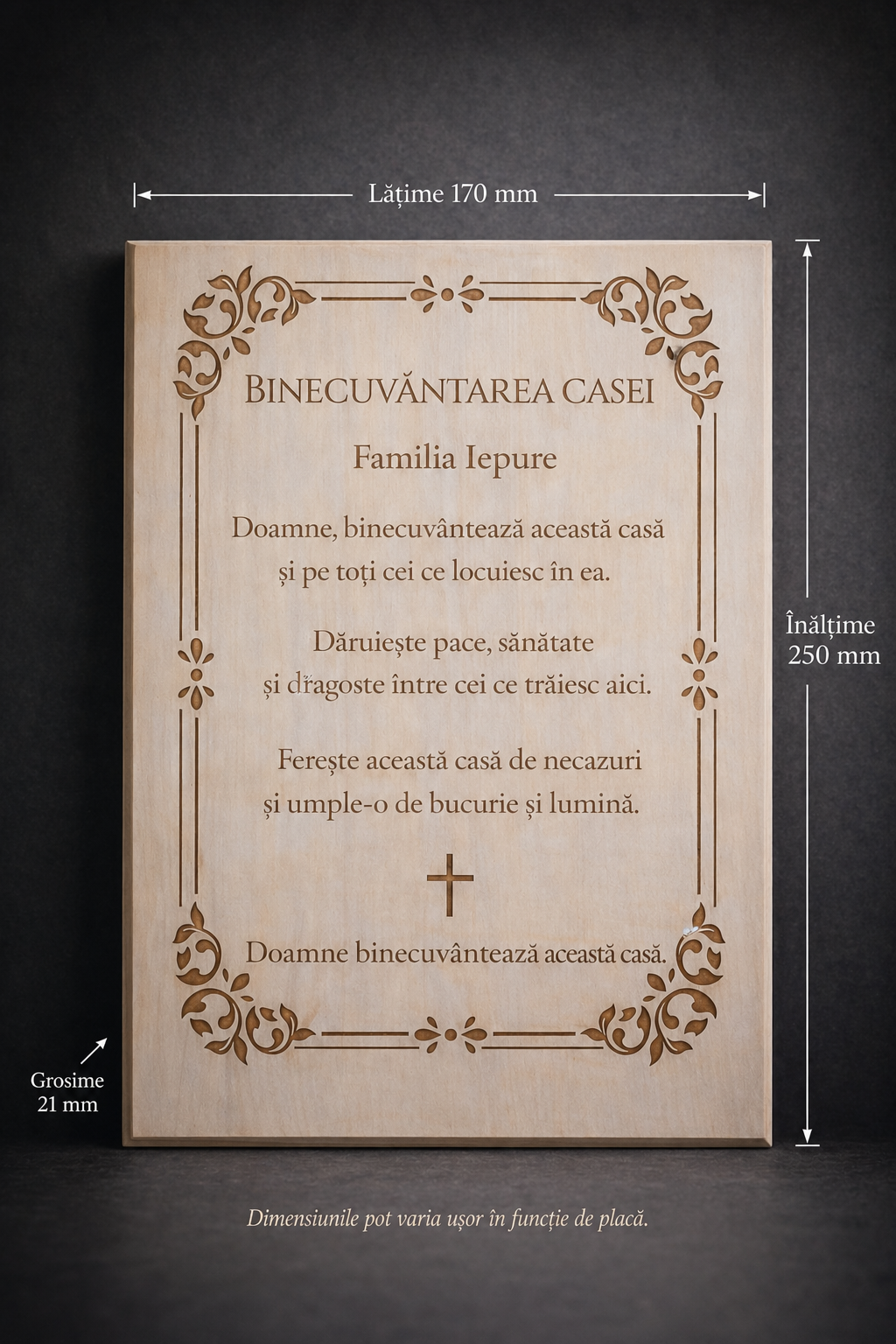 Placă din lemn de tei – Binecuvântarea casei
