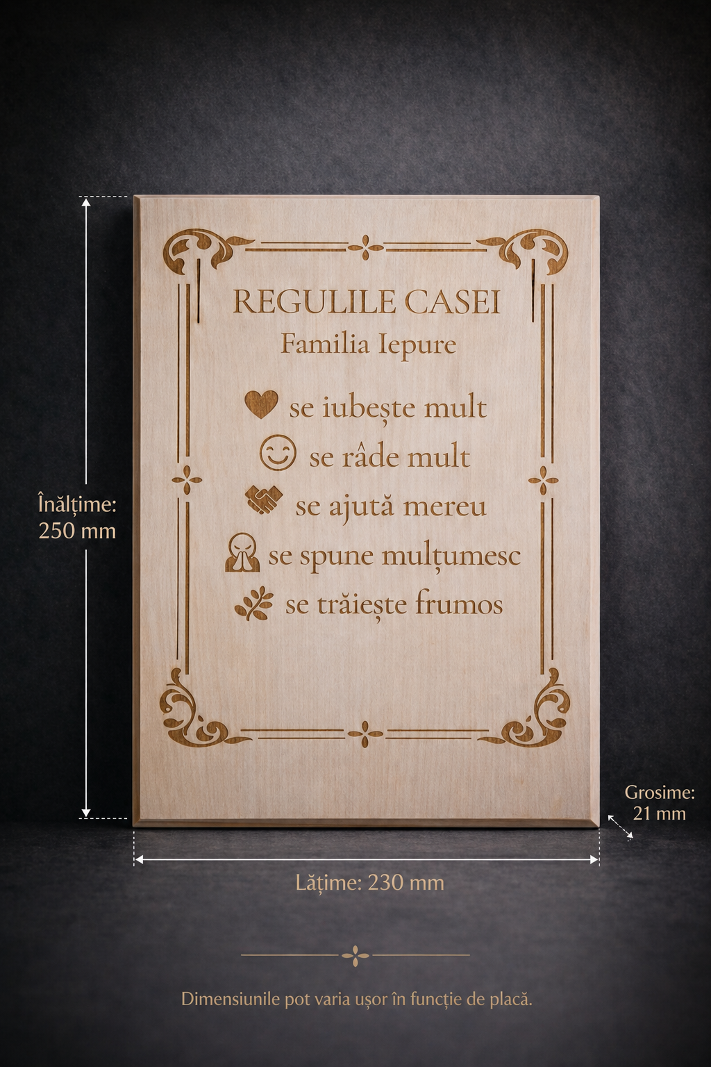 Placă din lemn de tei – Regulile casei
