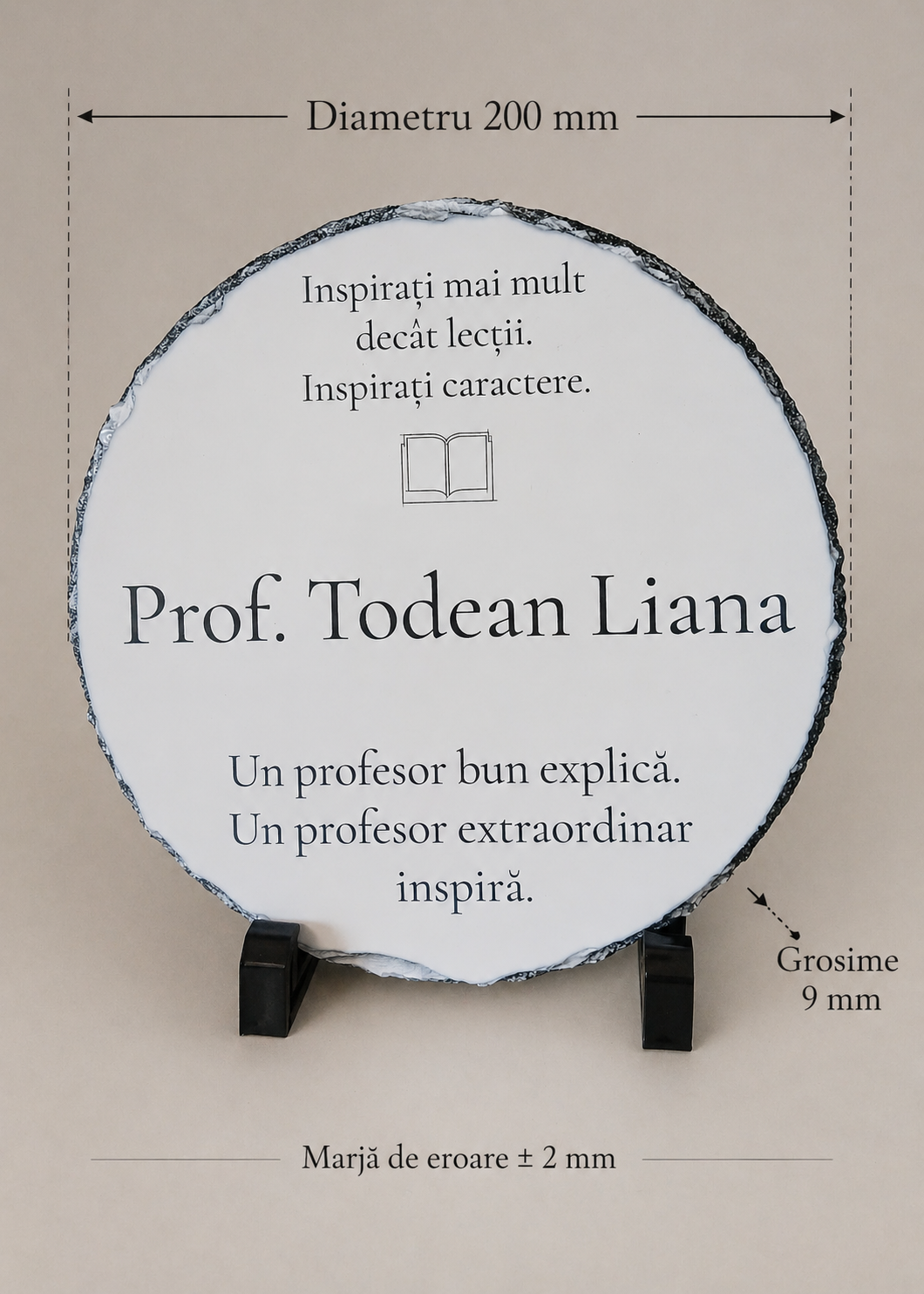 Placă de ardezie personalizată pentru profesori