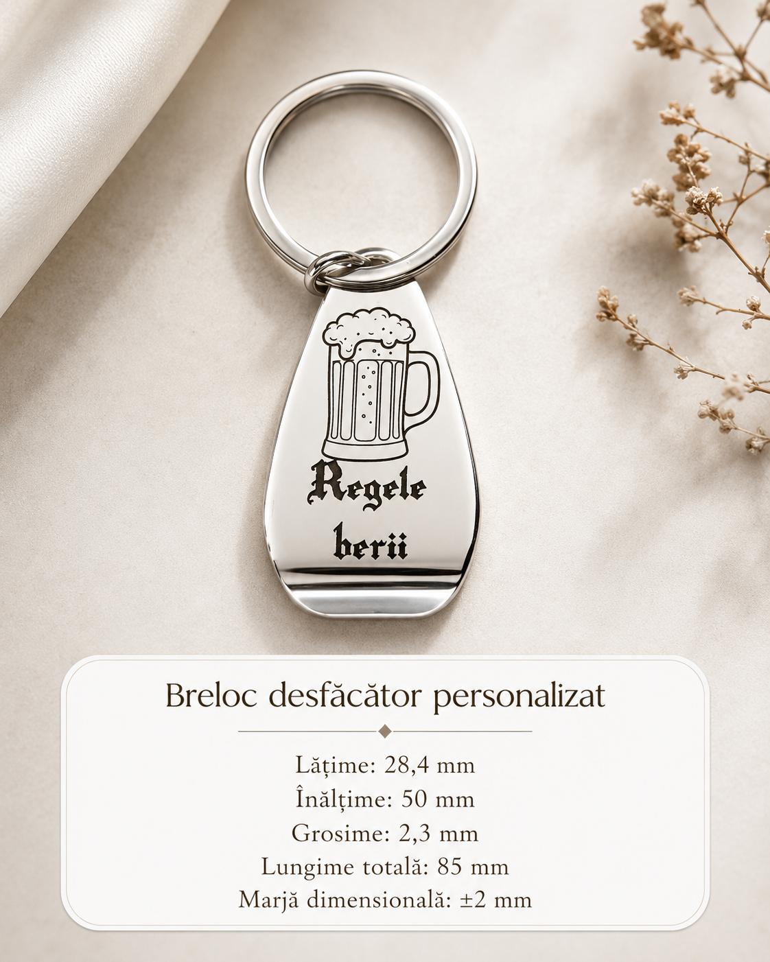 Breloc desfăcător personalizat din oțel inoxidabil