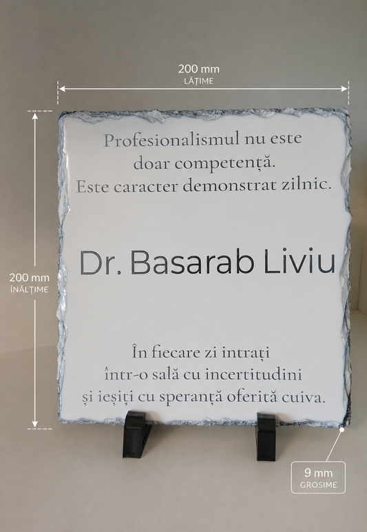 Placă de ardezie personalizată pentru cadre medicale