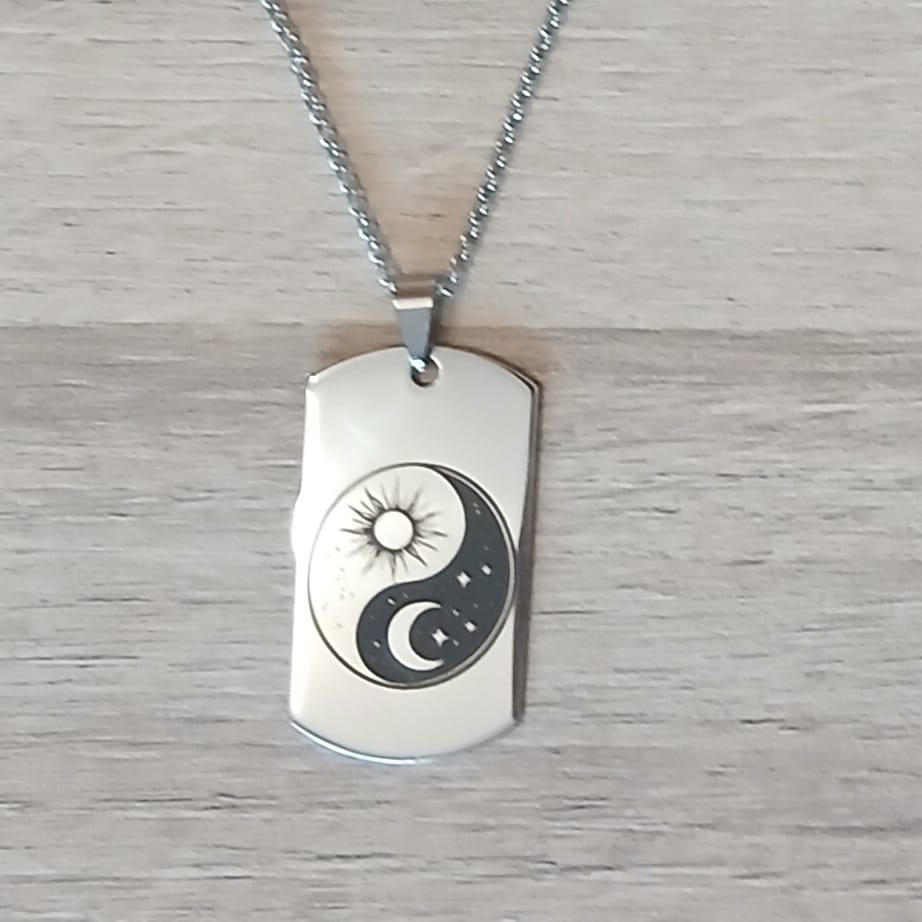 Lănțișor personalizat din oțel inoxidabil cu pandantiv rectangular