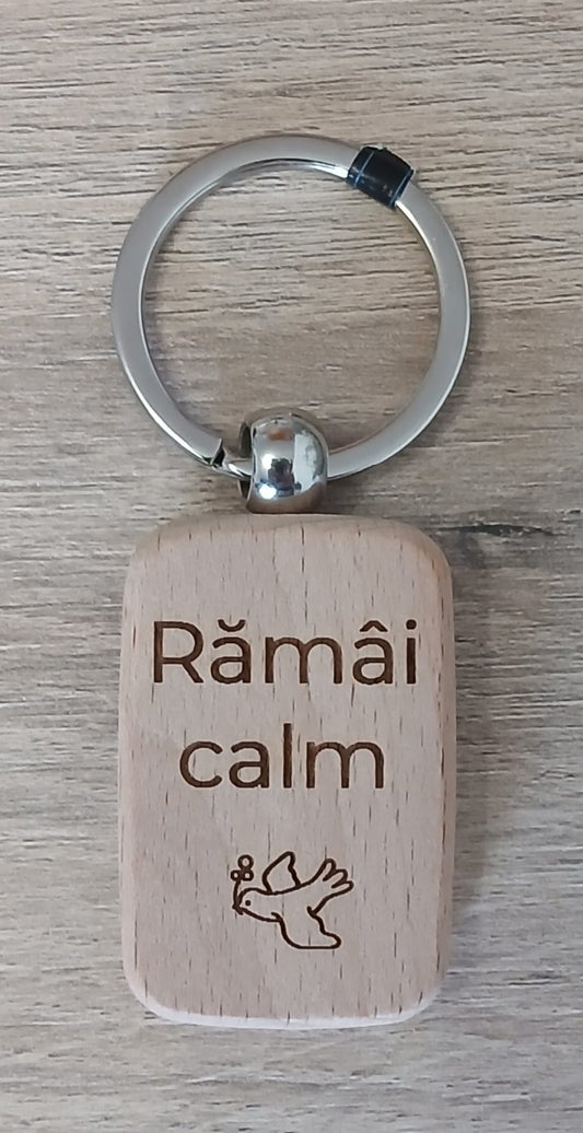 Breloc din lemn, personalizat cu mesaj motivațional
