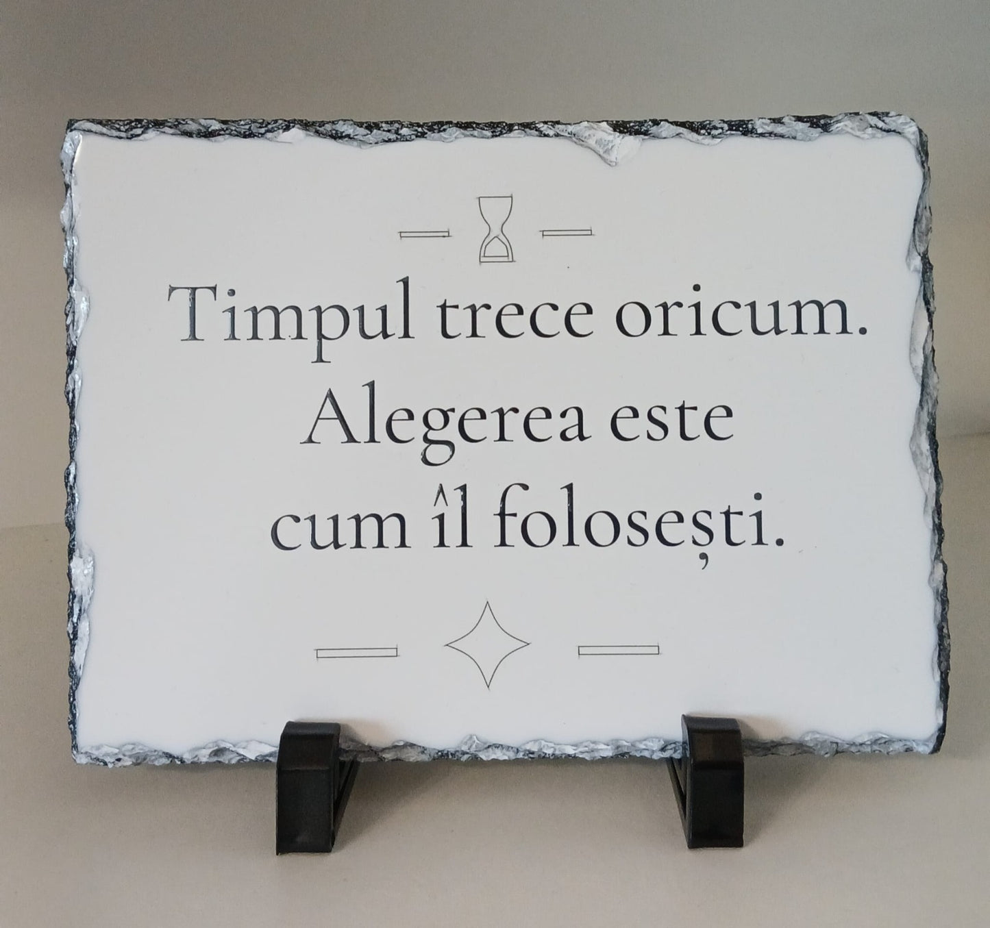 Placă dreptunghiulară de ardezie cu mesaj motivațional