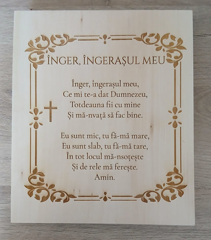 Placă din lemn de tei - Rugăciune