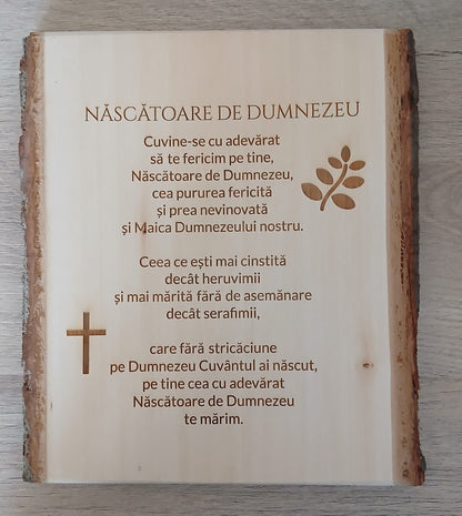 Placă din lemn de tei - Rugăciune