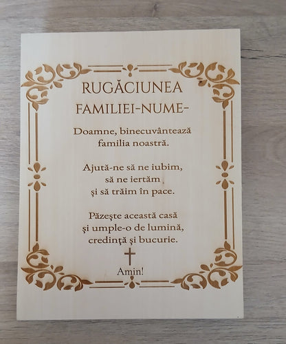 Placă din lemn de tei - Rugăciune