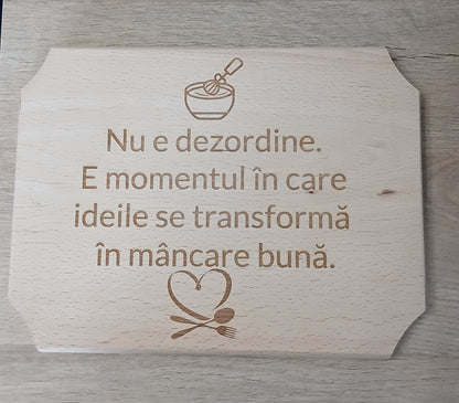Placă decorativă din lemn tip tocător, personalizată