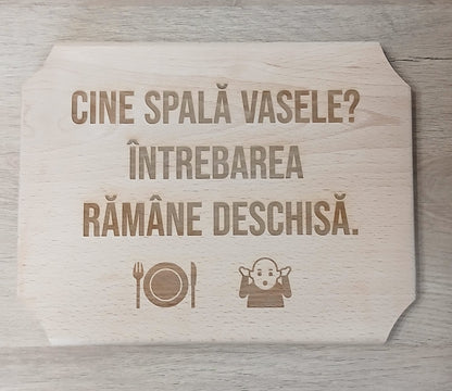 Placă decorativă din lemn tip tocător, personalizată