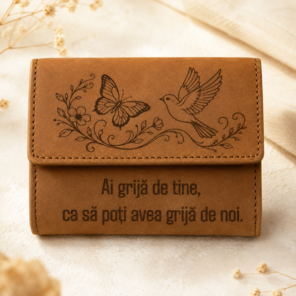 Portofel personalizat damă 2003 din piele naturală tip Hunter, RFID