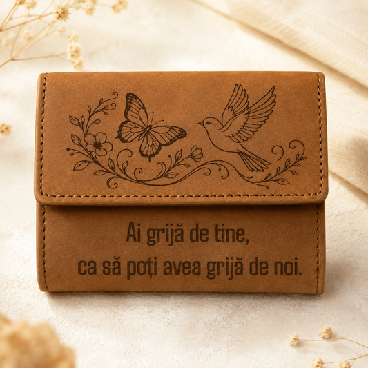 Portofel personalizat damă 2003 din piele naturală tip Hunter, RFID