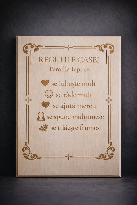 Placă din lemn de tei – Regulile casei