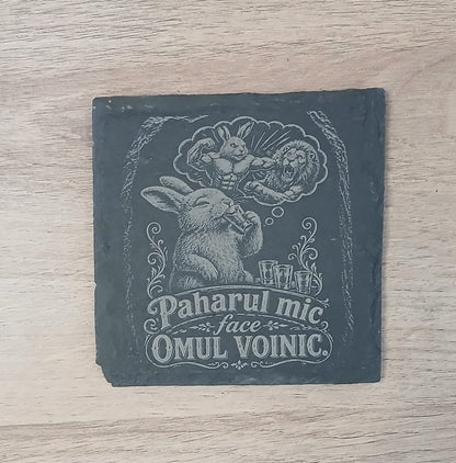 Suport pentru pahar din ardezie, personalizat