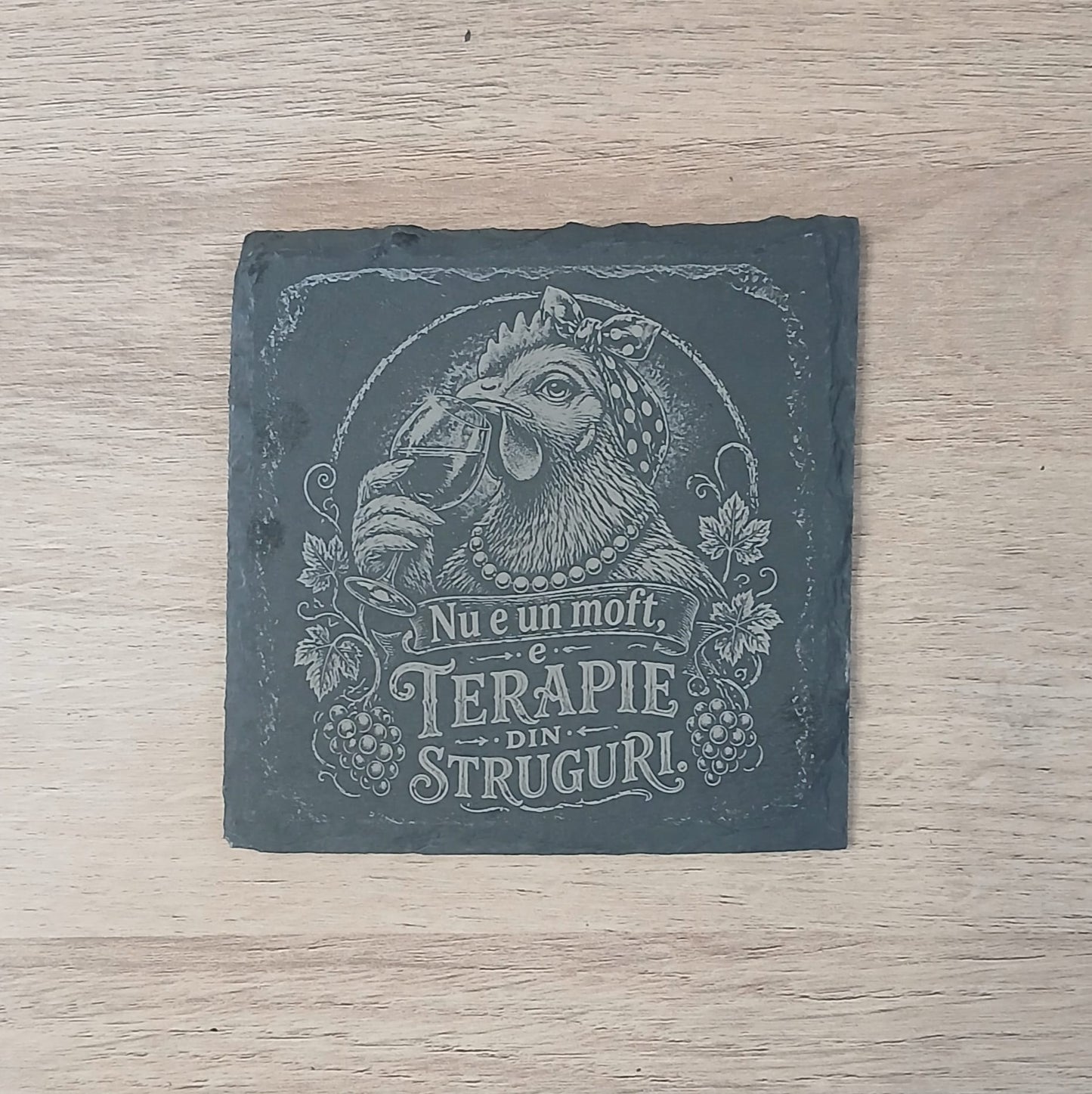 Suport pentru pahar din ardezie, personalizat